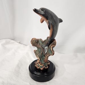 Breakwater Bay Nautical Marine Bottlenose Dolphin Jumping Out Of Water With Risi